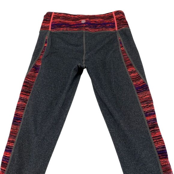 Athleta Activewear Leggings Womens Small Gray Nylon Elastic Waist Logo Pull On - Picture 13 of 16